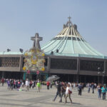 The modern architectural marvel of the New Basilica de Guadalupe in Mexico City, a significant pilgrimage destination.