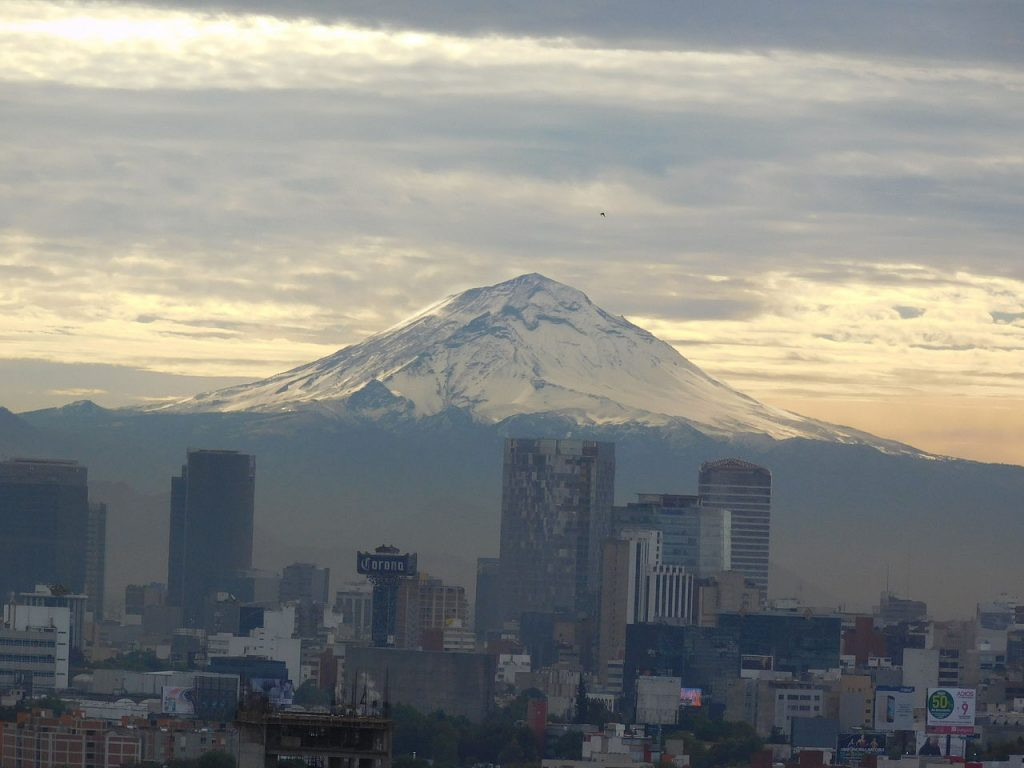 Popocatépetl Volcano viewed from Mexico City