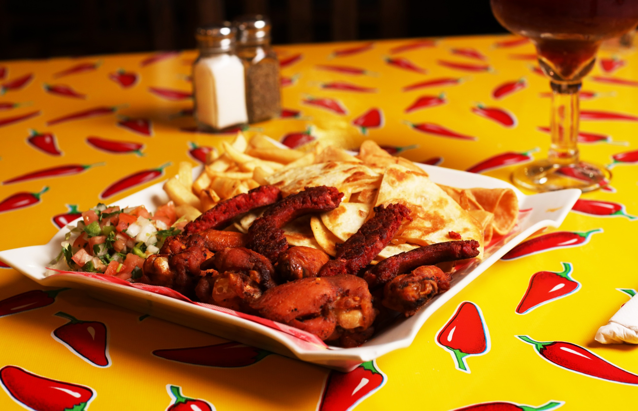 Sampler Platter with Mexican Appetizers at La Fonda Mexican Restaurant