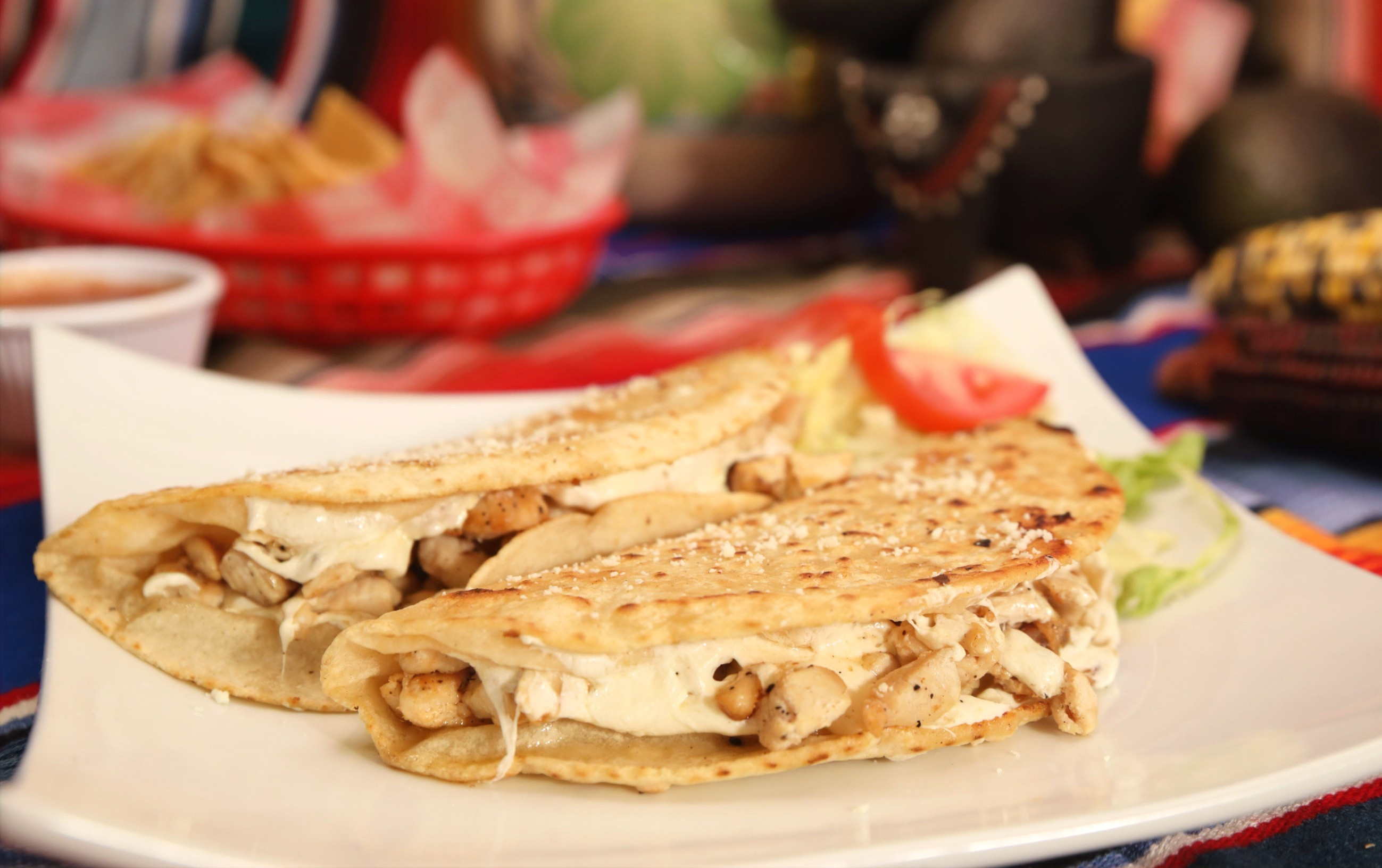 Homemade Quesadillas with Oaxaca Cheese at La Fonda Mexican Restaurant