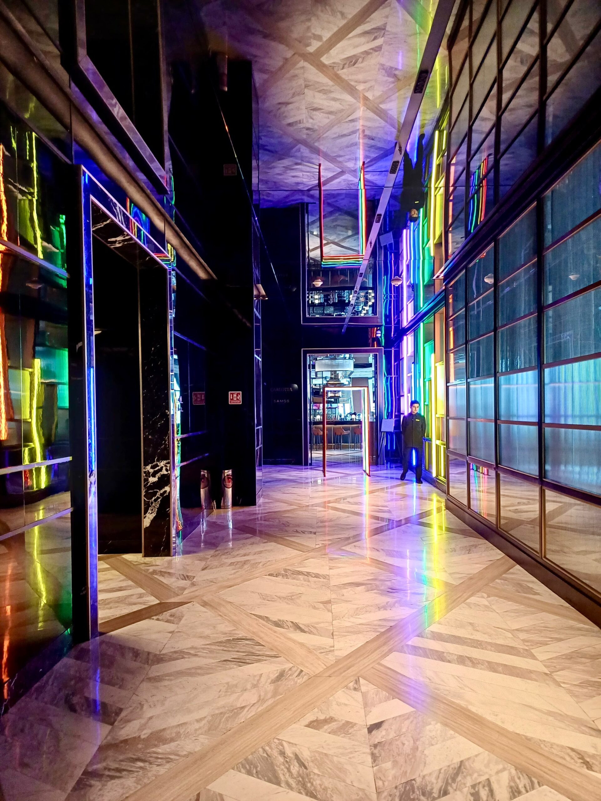 Interior reception area of The Ritz-Carlton Mexico City, located on a high floor with elevator access.