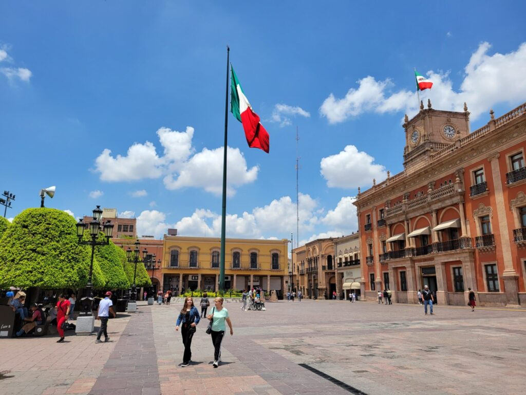 A man on a bicycle in Leon Mexico