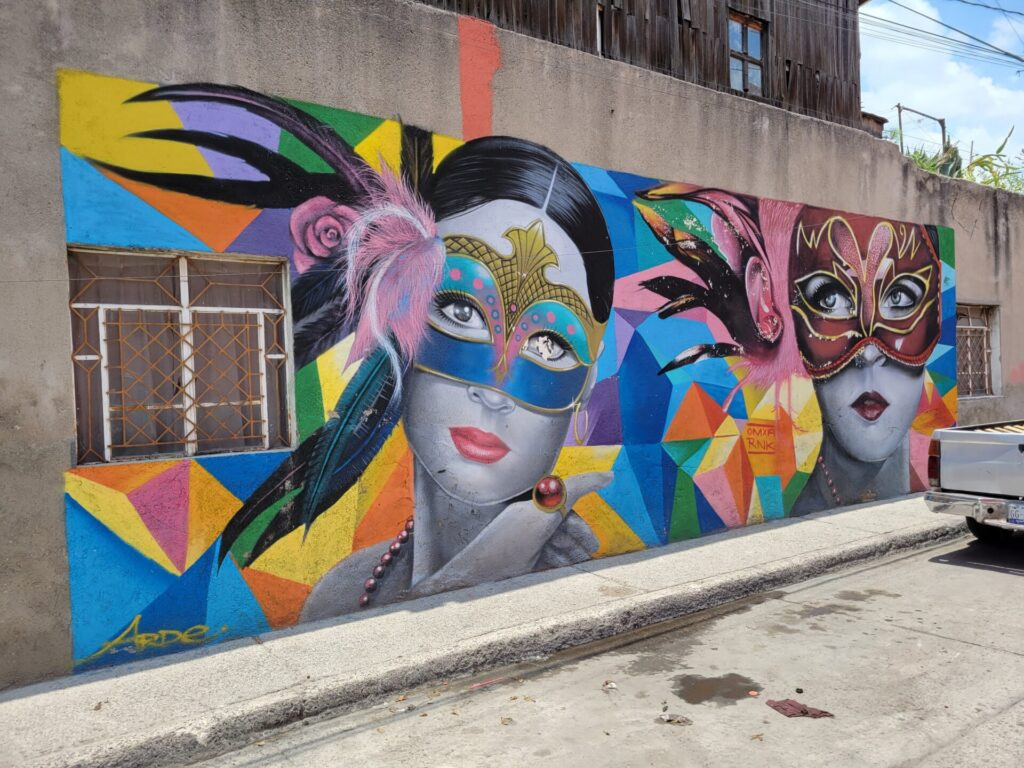 A street scene in Leon Mexico under the bright sun