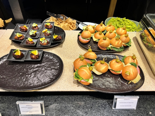 Pickled cauliflower and sandwiches at the Sheraton Mexico City Maria Isabel Hotel Club Lounge