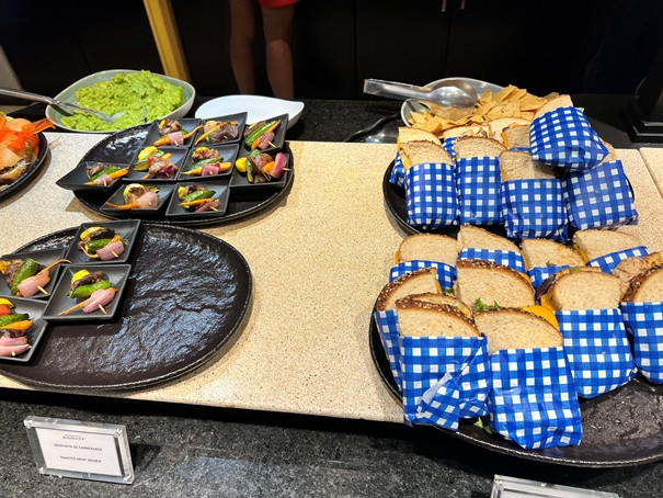 Skewers and sandwiches at the Sheraton Mexico City Maria Isabel Hotel Club Lounge