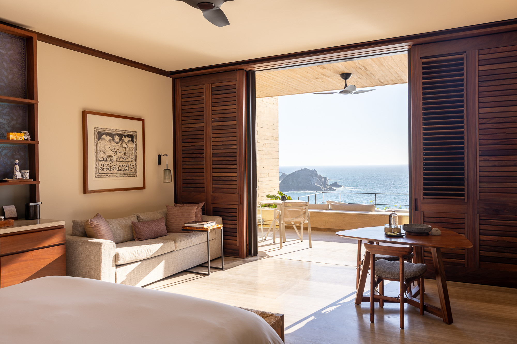 Balcony with hammock and ocean view at Four Seasons Tamarindo