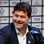 USMNT coach Mauricio Pochettino observes the game from the sideline during the match against Mexico.