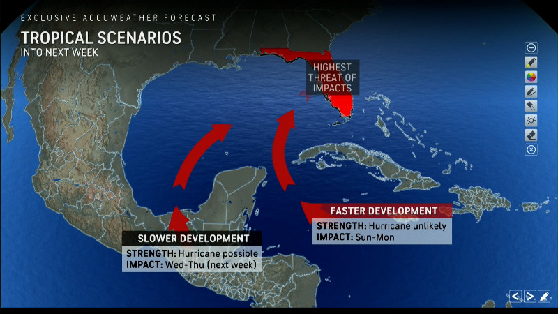 Satellite image showing weather system in the Gulf of Mexico