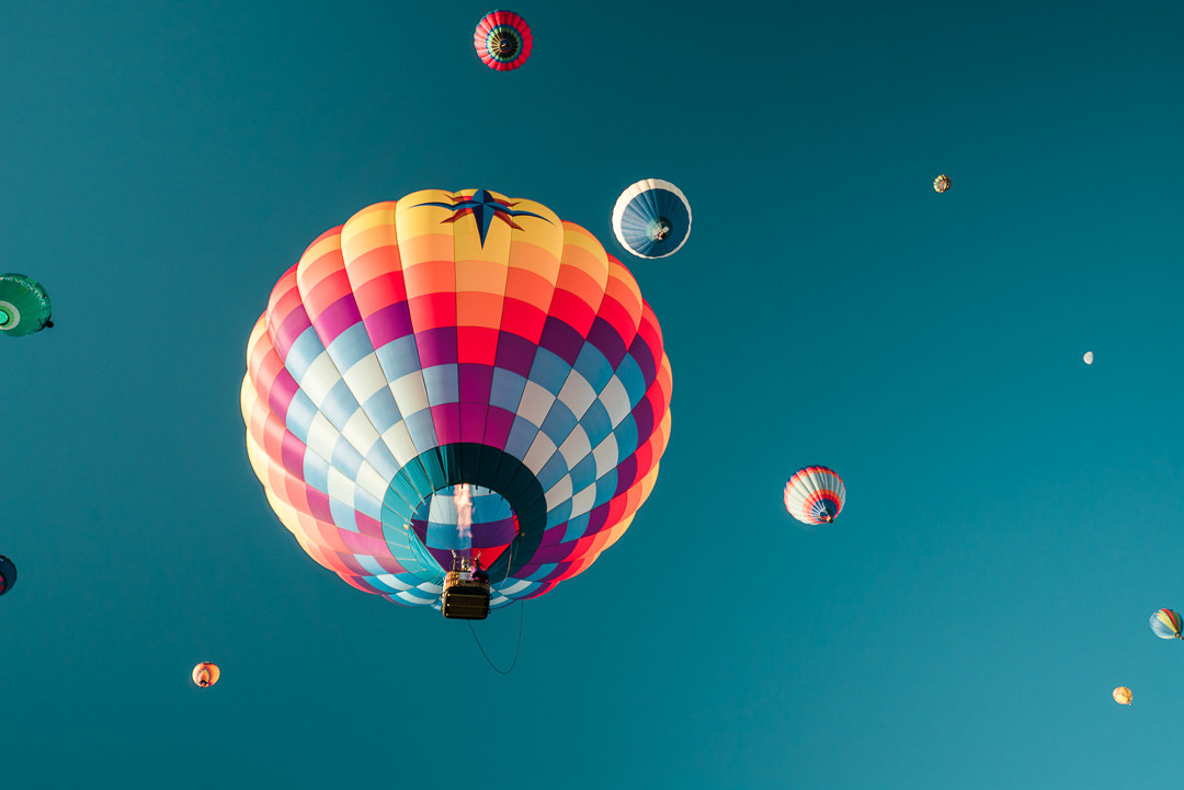 People watching hot air balloons at the Albuquerque International Balloon Fiesta