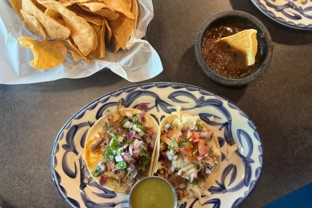 Vibrant taco platter at Barrio Queen Scottsdale showcasing a variety of colorful and flavorful Mexican street-style tacos, a popular choice for Mexican food in Scottsdale