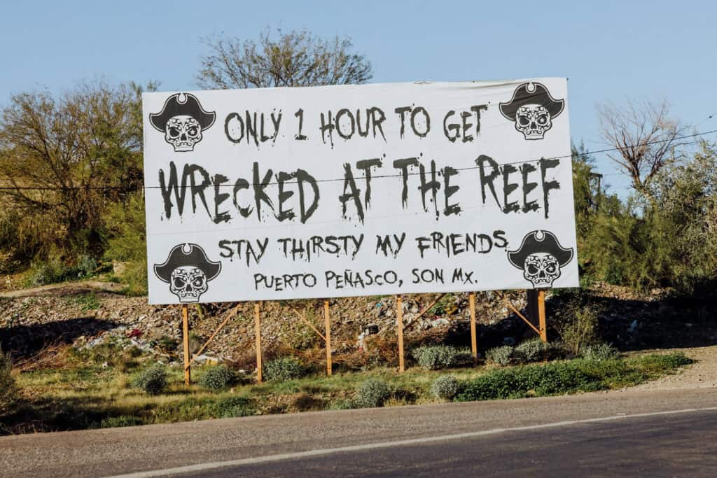 Wrecked at the Reef Bar Sign near Rocky Point