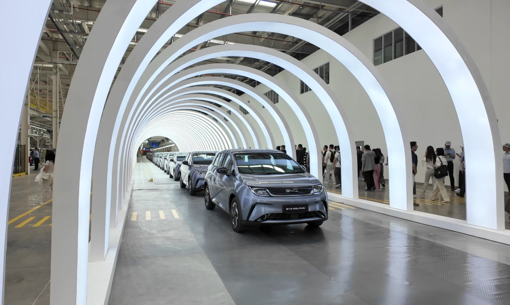 BYD Auto manufacturing plant in Thailand assembly line