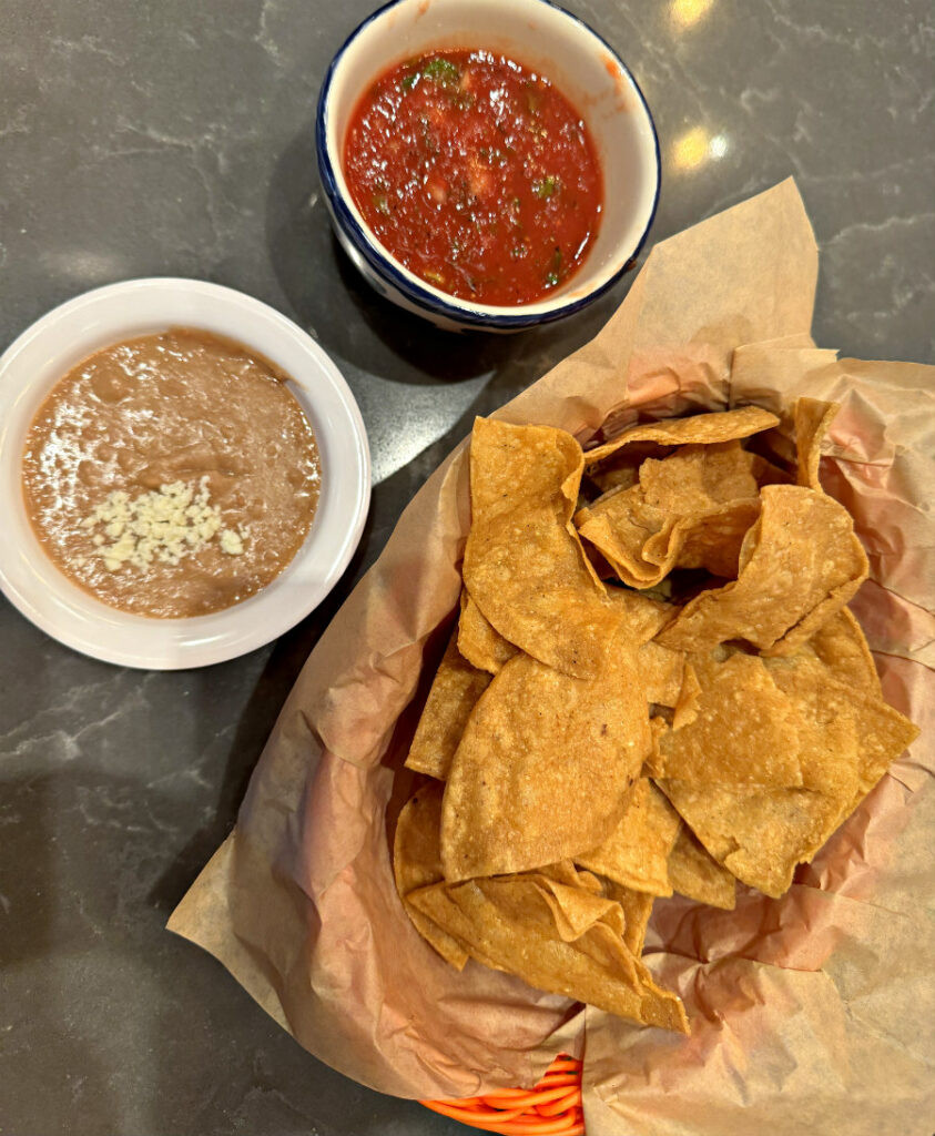 Complimentary Chips, Salsa and Bean Dip at El Milagro Mexican Restaurant Omaha