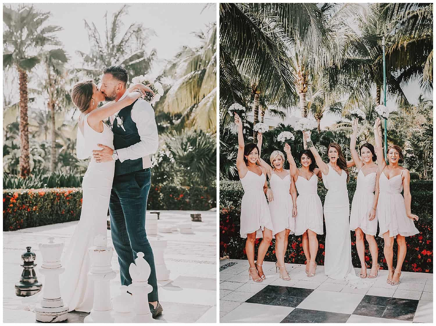 Wedding ceremony at Dreams Tulum beach wedding venue in Mexico.