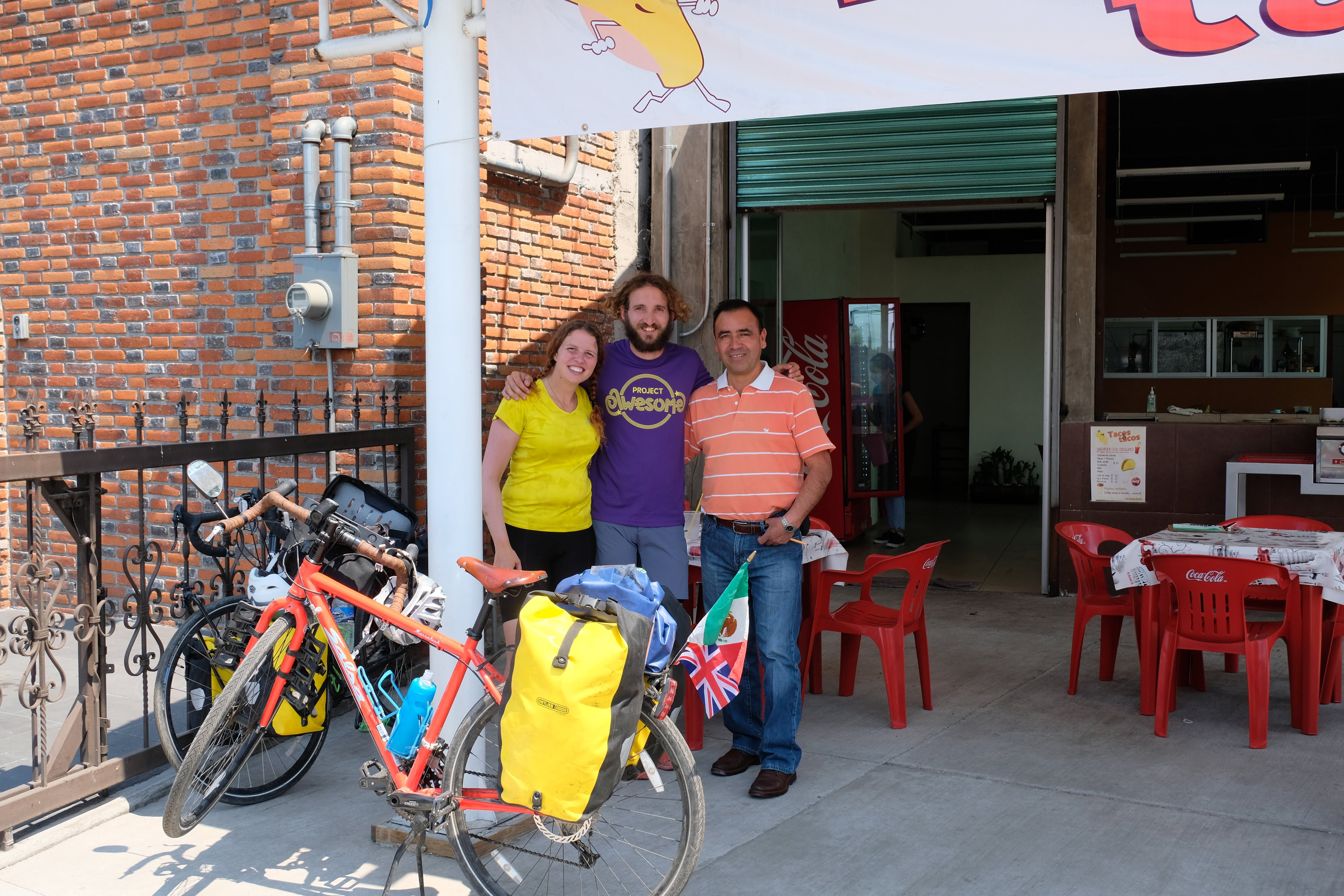 Very friendly restaurant owner who was super excited about the fact we were on bikes and that now his restaurant had international visitors! 