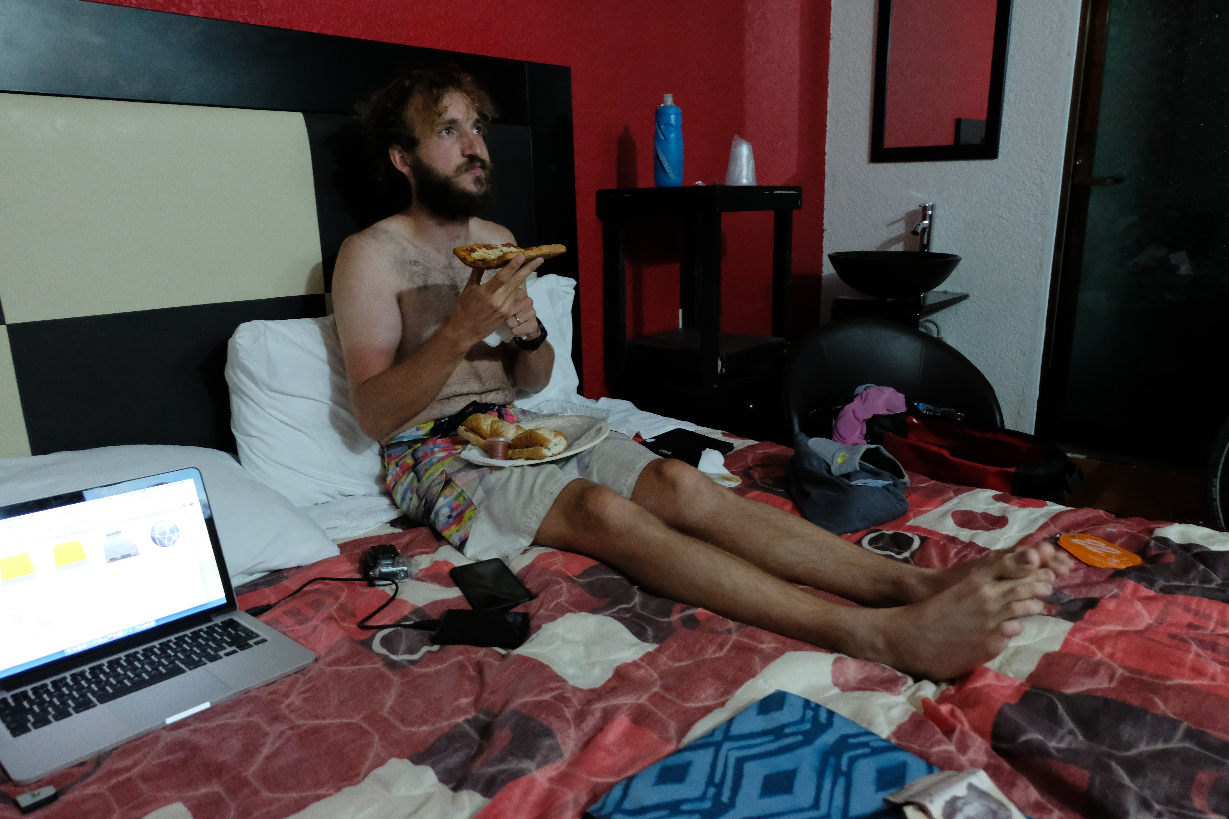 Pizza and Mexican TV.