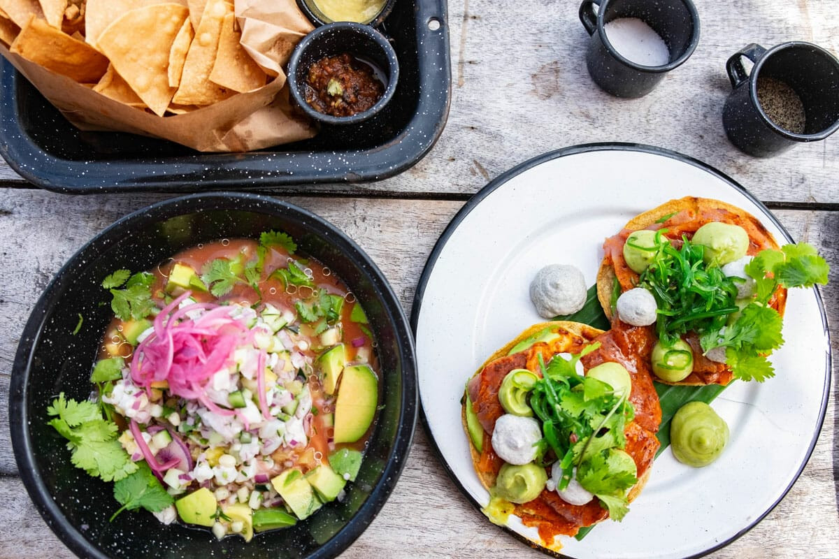 Tuna tostada at Papaya Playa Project, Tulum