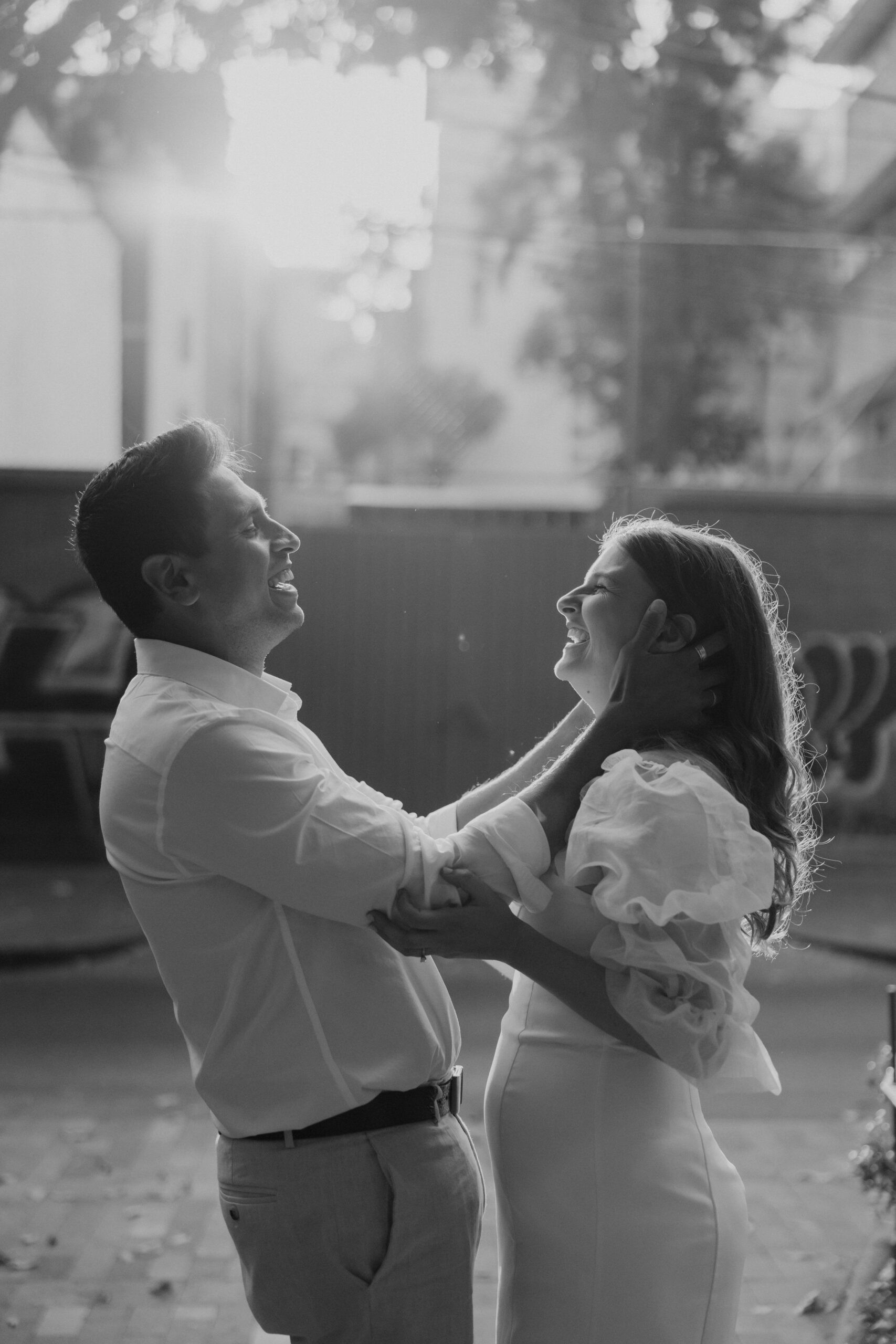 Intimate mexico pictures: A loving couple embraces closely during their engagement photoshoot in the romantic setting of Mexico City