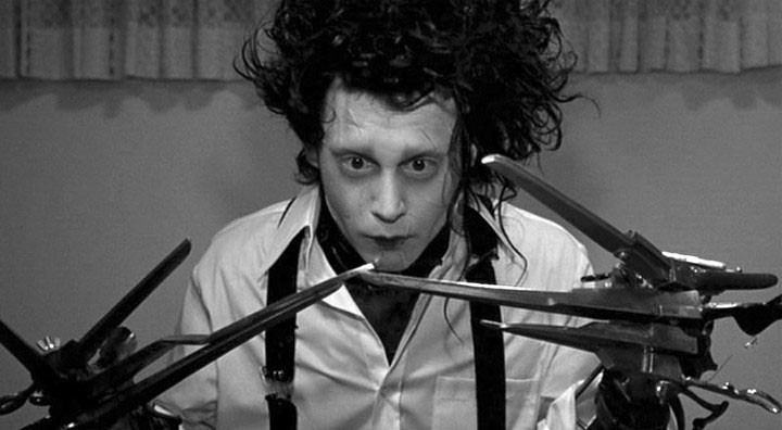 alt: A still from the movie Edward Scissorhands, referencing an attempt to trim the grass.