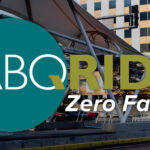 ABQ Ride Zero Fares Banner: Public transportation in Albuquerque New Mexico is now free. Enjoy exploring Albuquerque by bus with zero fares on ABQ Ride.