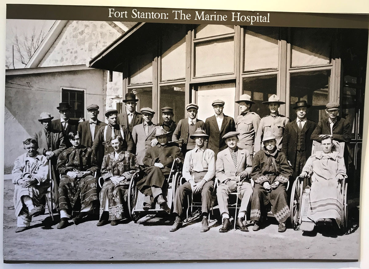 Historical photograph of Tuberculosis patients and staff at Fort Stanton Marine Hospital, 1899