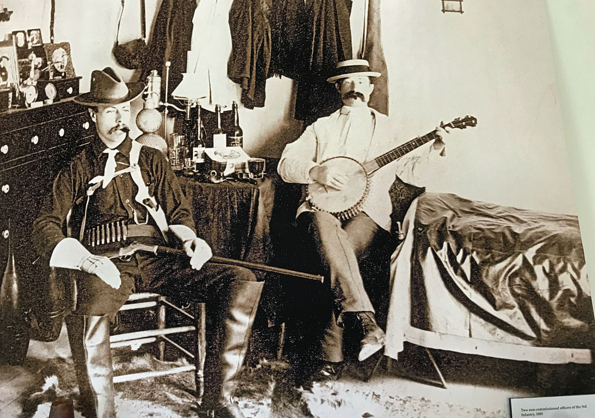 Historical photograph from Fort Stanton, New Mexico, depicting two men