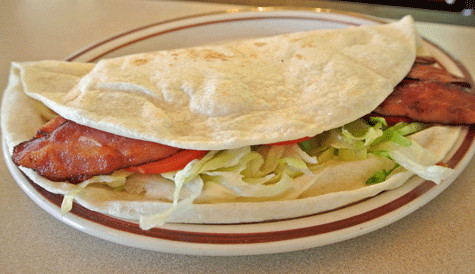 A BLT on a tortilla at The Frontier Restaurant in Albuquerque, New Mexico