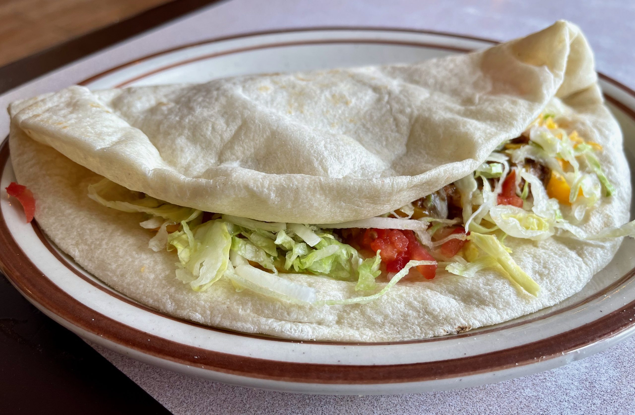 A Soft Taco at The Frontier Restaurant in Albuquerque, New Mexico