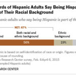 Graph showing two-thirds of Hispanic adults say being Hispanic is part of their racial background