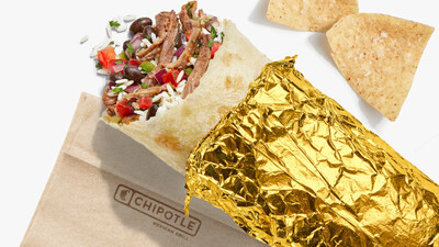 Chipotle's gold foil burrito, available for a limited time.