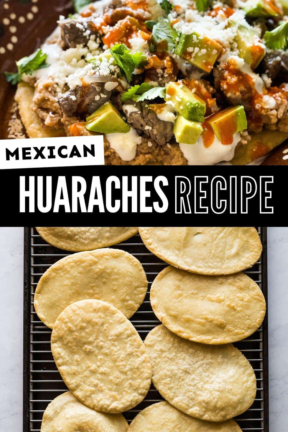 Various ingredients and steps involved in making huaraches.