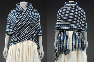 An ikat rebozo from Mexico, showcasing tie-dye techniques