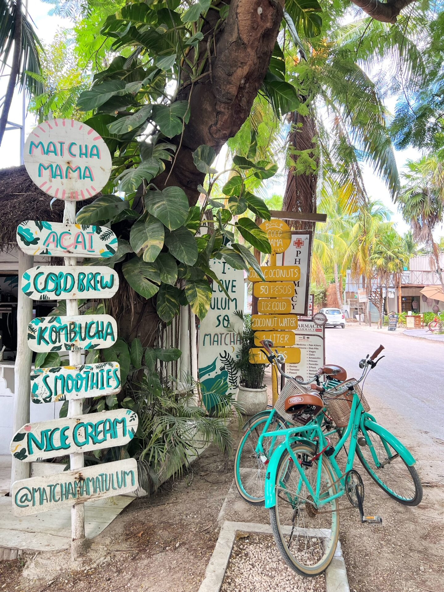 Acai bowls and healthy options at Matcha Mama in Tulum, Q.R. Mexico