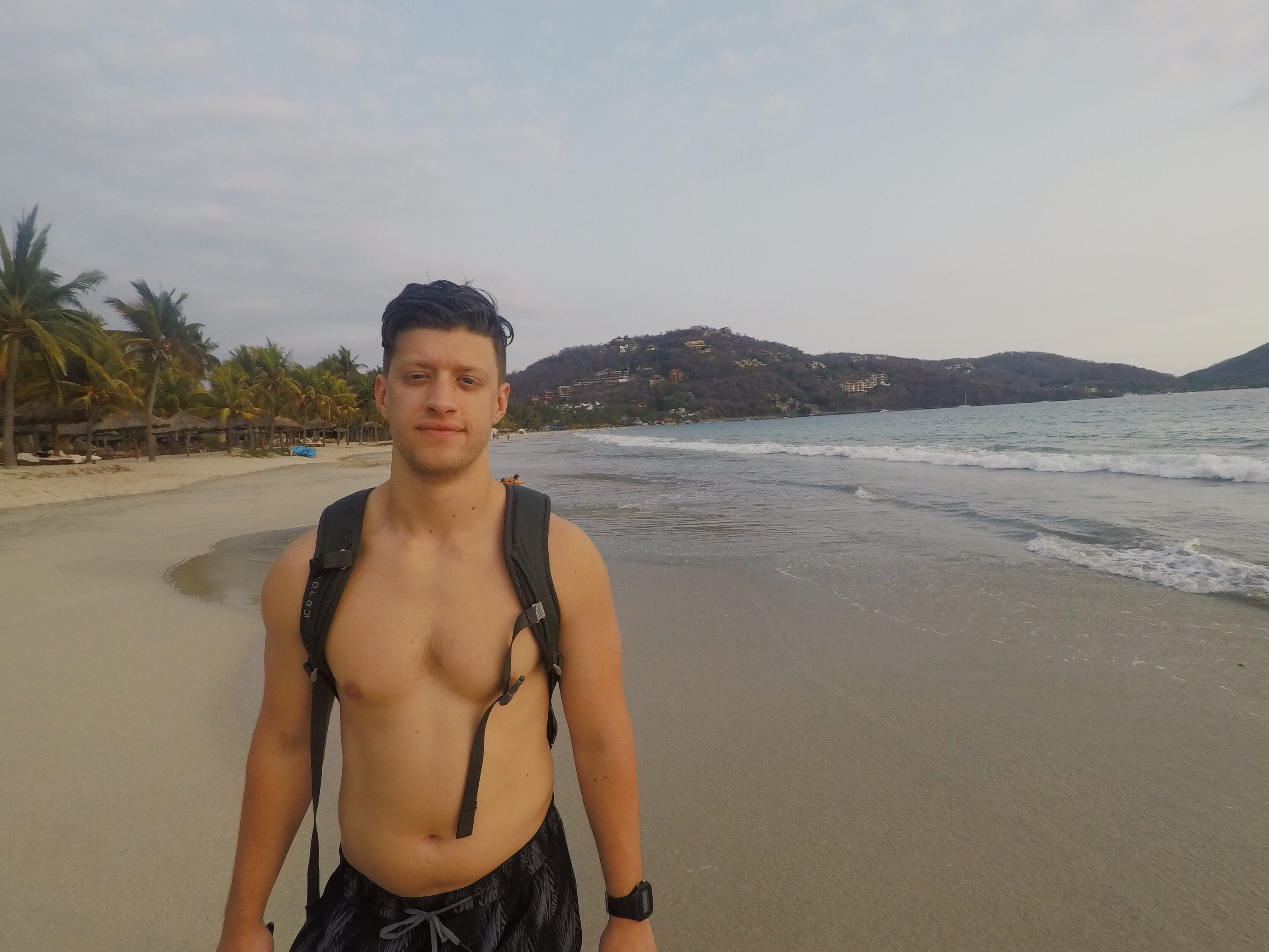 Dining at a beachfront restaurant in Zihuatanejo, Mexico with ocean view