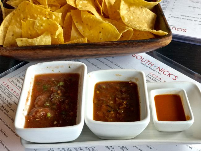 Complimentary chips and salsa at Nick's Mexican restaurant