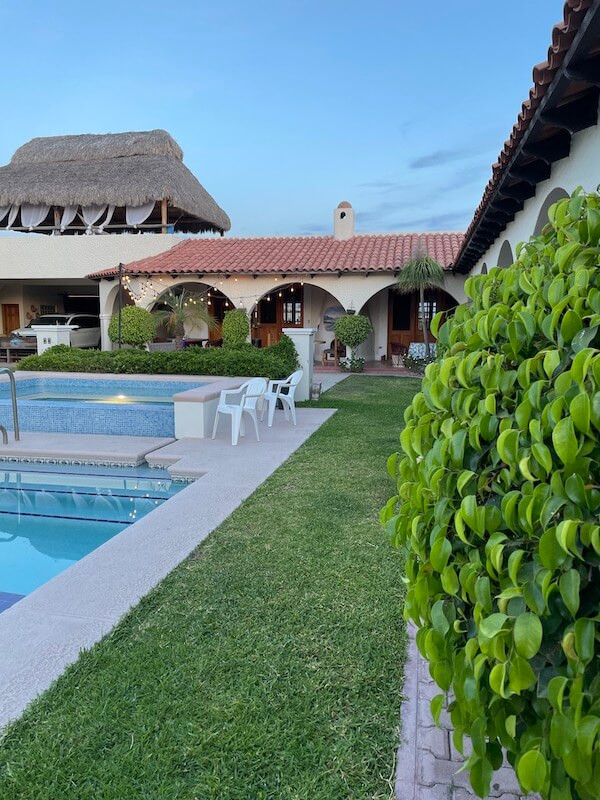Charming courtyard of Casa Magdalena bed and breakfast in San Carlos, Mexico