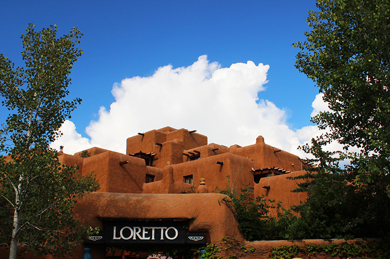 The exterior of the Inn and Spa at Loretto in Santa Fe, New Mexico.