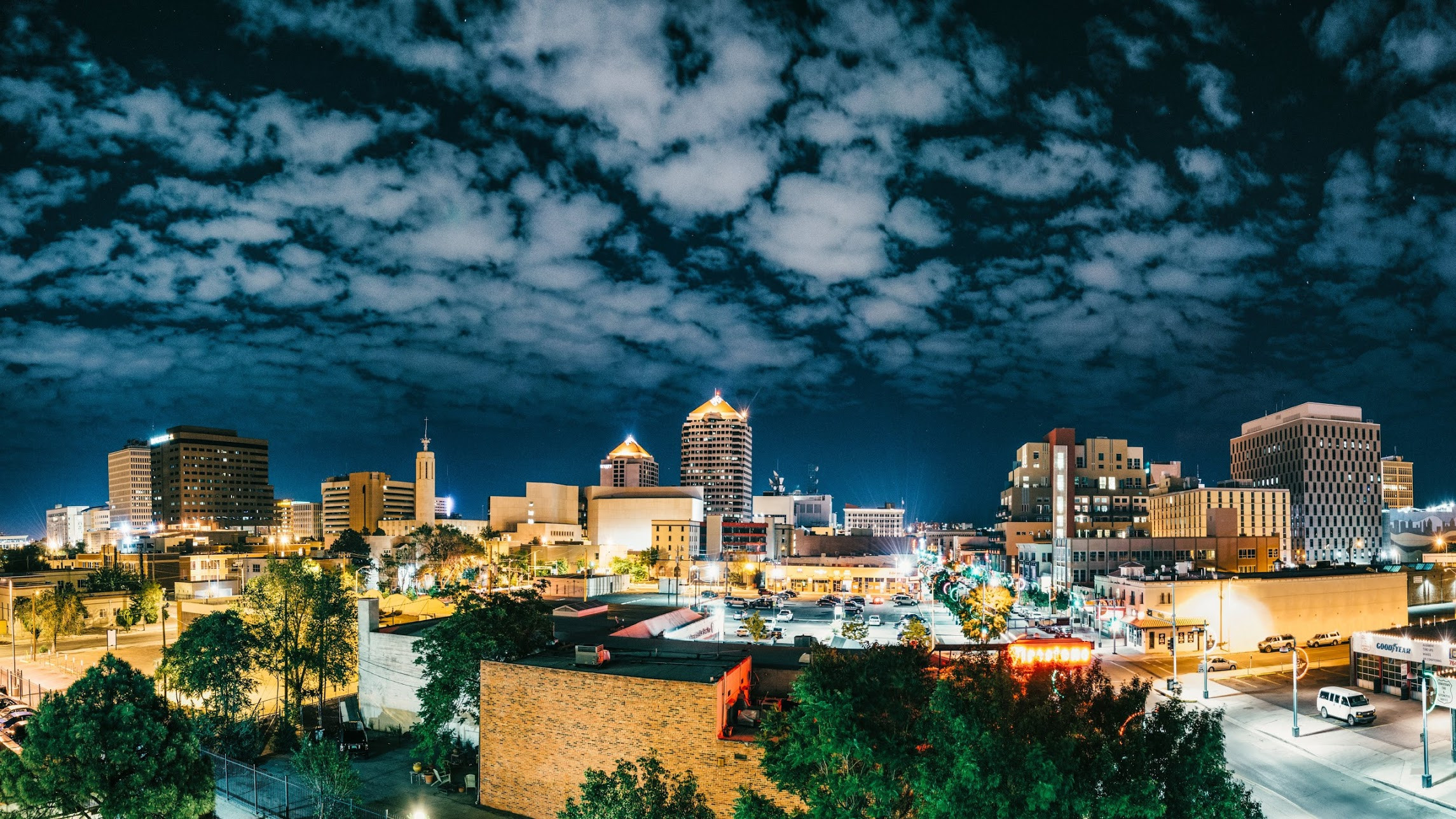 Albuquerque New Mexico hotels with city skyline view at night. Discover the best places to stay in Albuquerque for your next vacation.