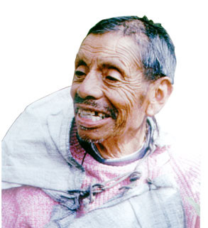 A portrait of Don Julian Santana Barrera, the solitary man who initiated the doll collection on the island.