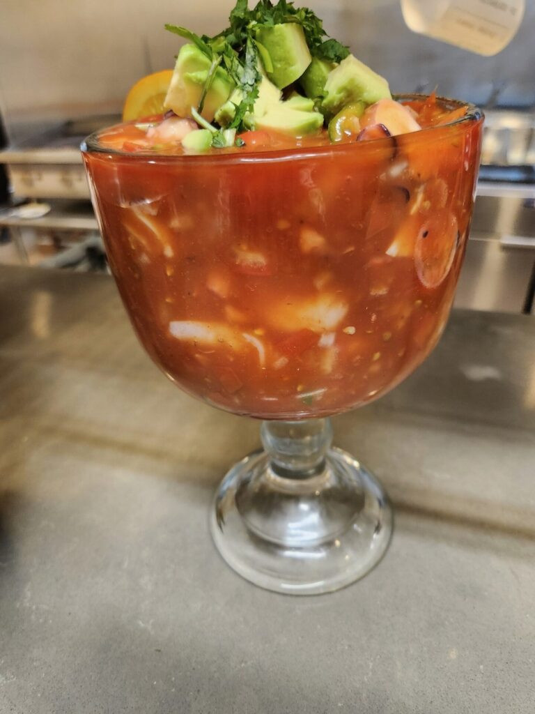 Delicious seafood cocktail at La Playita mexican seafood restaurant