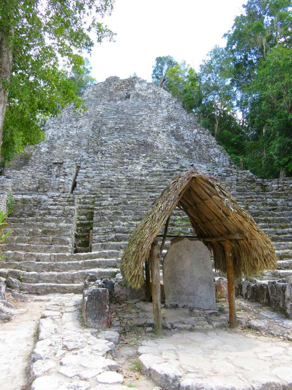 La Iglesia Mayan pyramid at Coba ruins, Mexico, showcasing ancient architecture and jungle setting