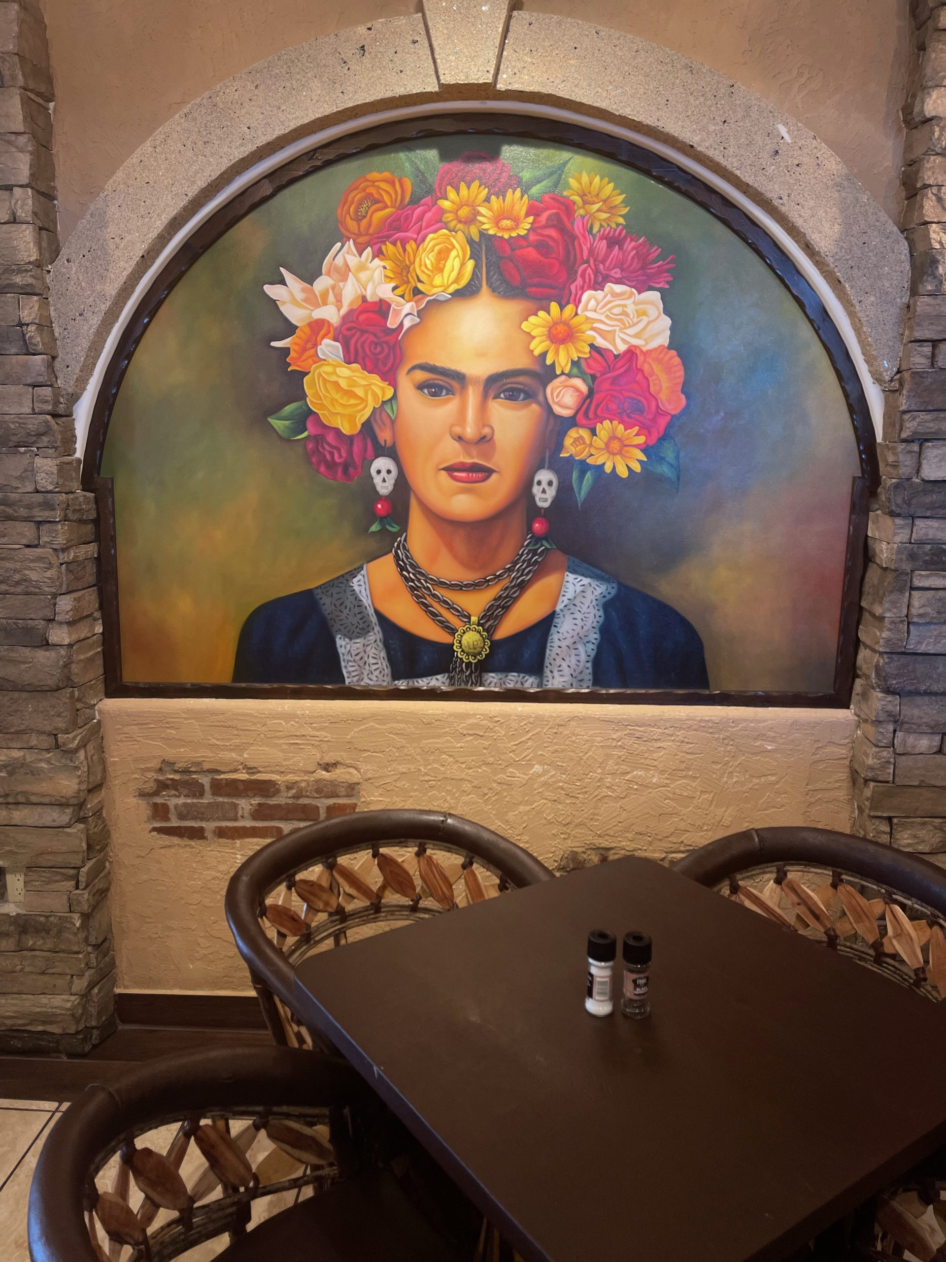 Table Setting with Frida Kahlo Portrait at Lindo Mexico