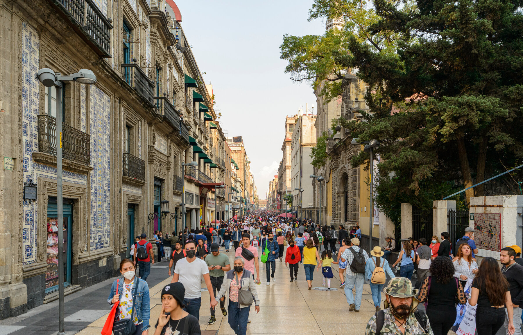 Panoramic view of Centro Histórico in Mexico City, showcasing historic buildings and city skyline