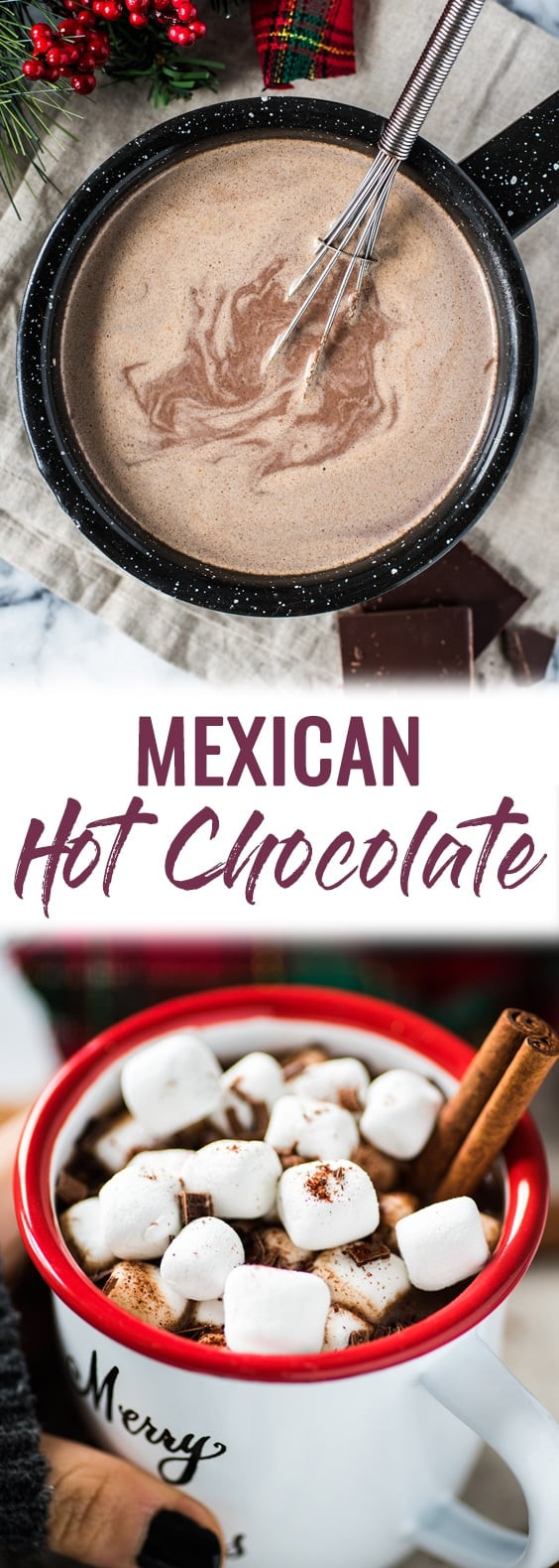 Ingredients for Mexican hot chocolate laid out on a table, including cocoa powder, cinnamon sticks, chili peppers, and chocolate.