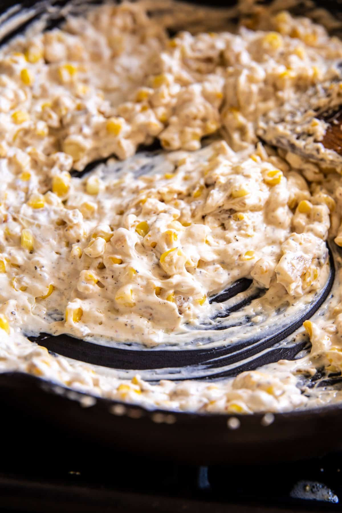 Preparing the spicy butter for Mexican Corn Dip