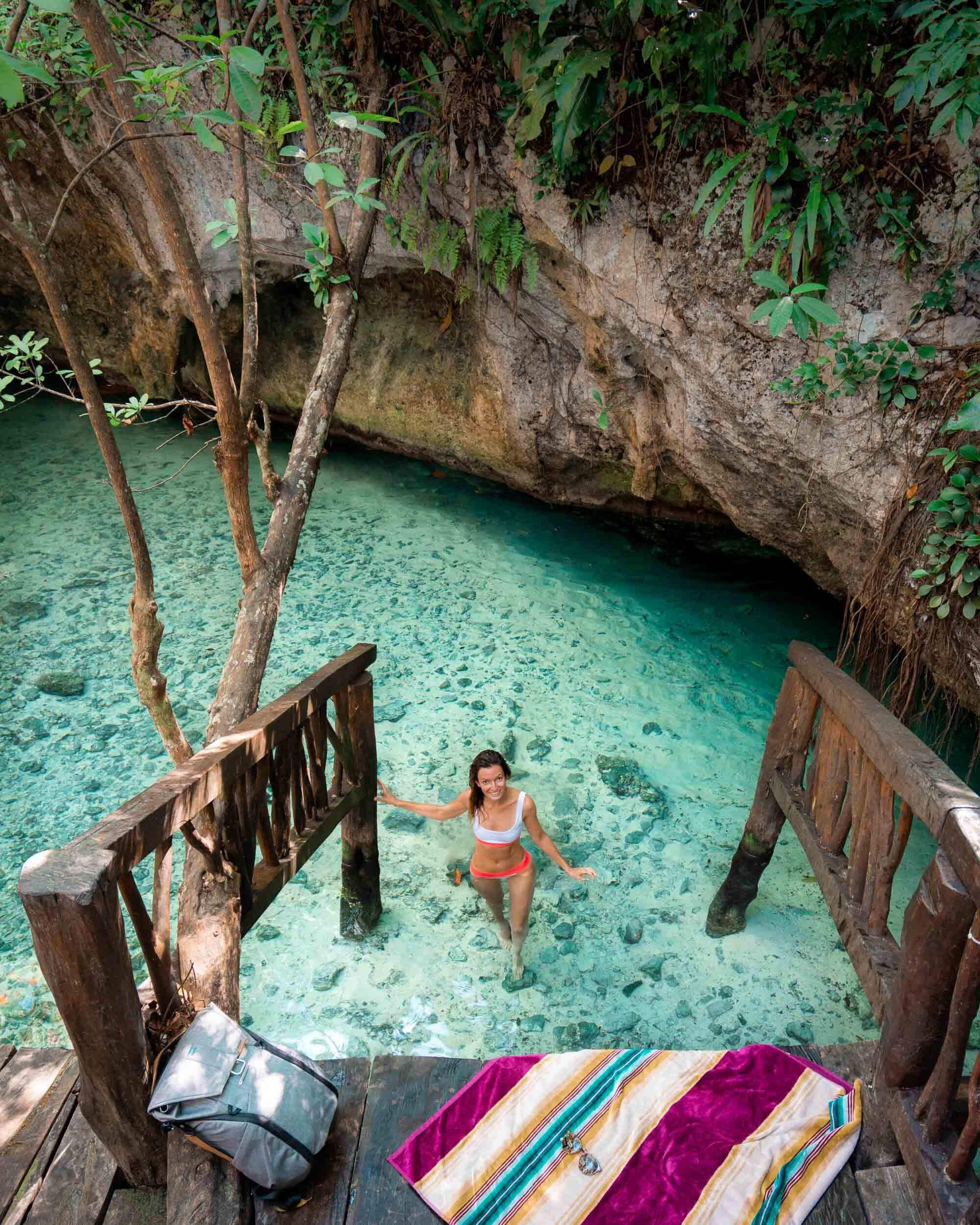 Grand Cenote, another highly frequented cenote near Tulum, Yucatan Peninsula, often experiencing high visitor volumes.