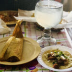 Pork tamale, pork taco, and margarita la paloma from Mi Barrio Mexican Restaurant Atlanta