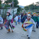 Huehues dancers in Xonalpú, Puebla procession