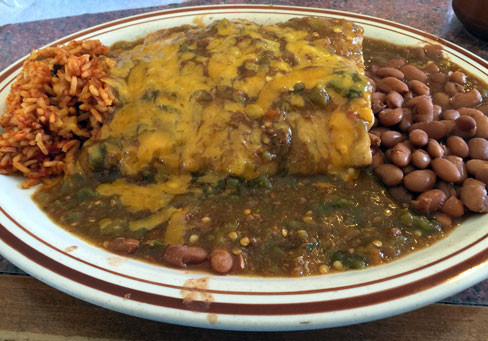 Stuffed Sopaipilla with Green Chile and Whole Beans