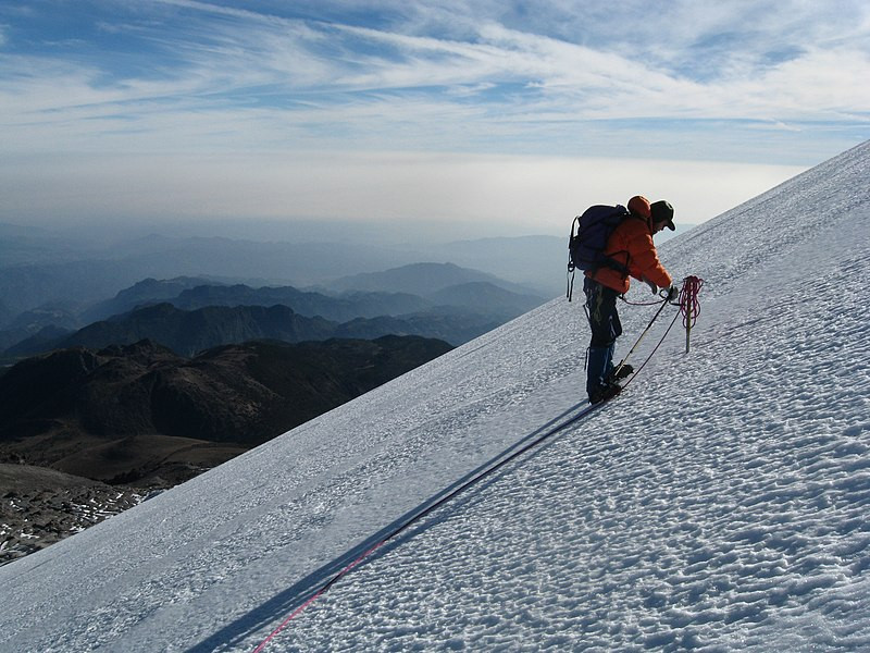 Pico de Orizaba glacier ascent in winter